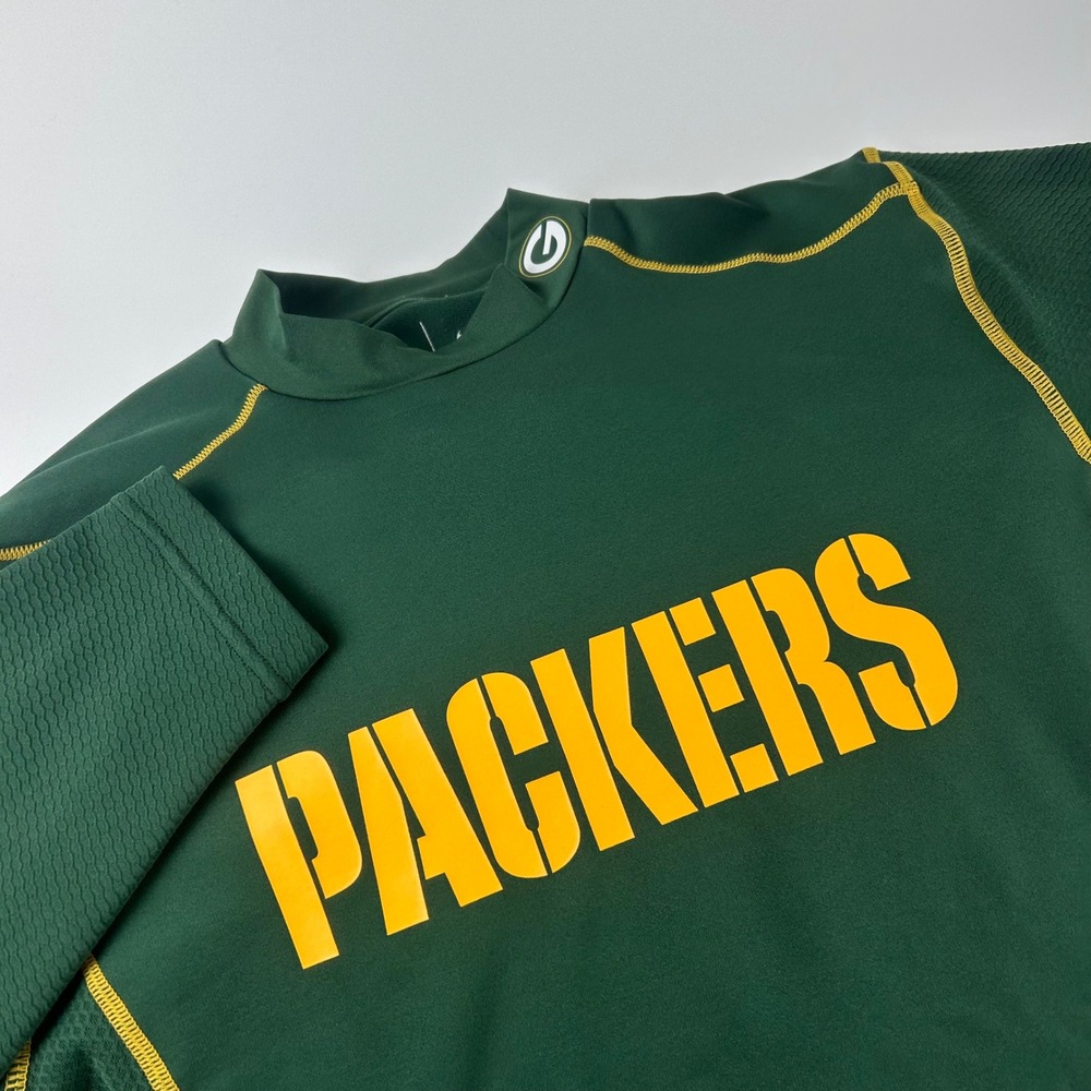 Nike Mens M NFL Equipment Green Bay Packers Dri-FIT Training Top Therma Fit